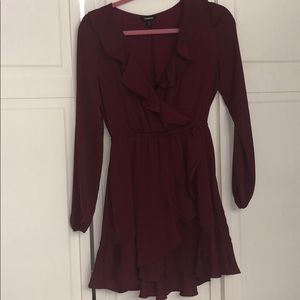 Express red satin mini dress